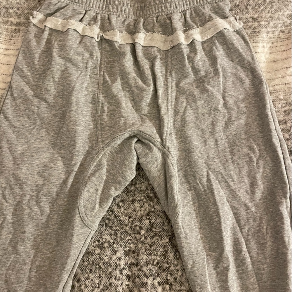 Gray Ruffled Sweatpants